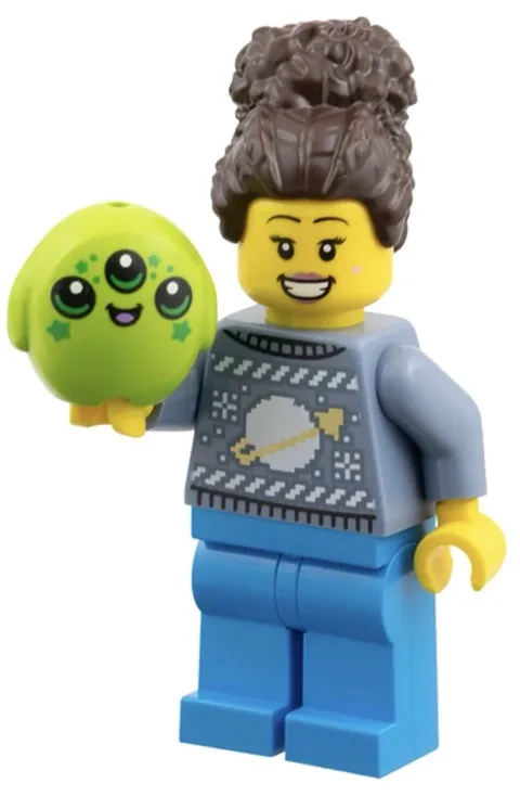 LEGO Woman w Plushy Alien Toy Minifigure 2025 Lego City Advent Calendar 60475