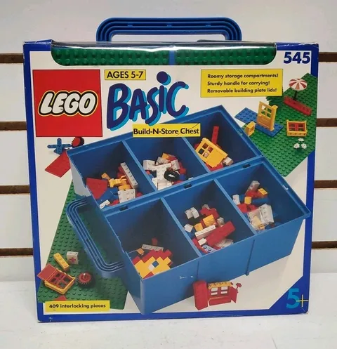 1991 Lego Build-N-Store Chest #545 - Brand New, Sealed Bags - Open Box *READ*