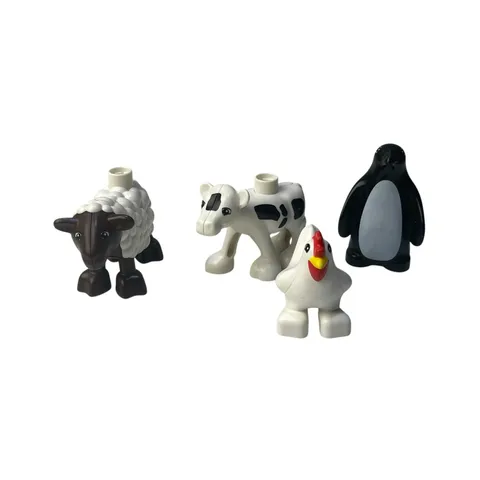 Lego Duplo Animal Lot of 4 Chicken Cow Sheep Penguin Replacement Parts Pieces