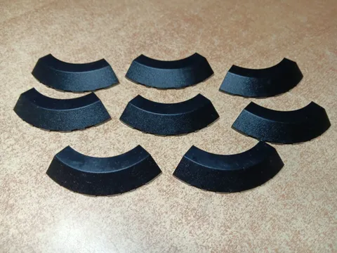 LEGO LOT 8 BLACK 5X5 ROUND CORNER BRICK SLOPE 45° EDGE NO STUDS #76795