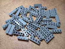 LEGO LOT OF 50 LIGHT BLUISH GRAY 1X4 MODIFIED BRICKS 4 STUDS ON 1 SIDE #30414