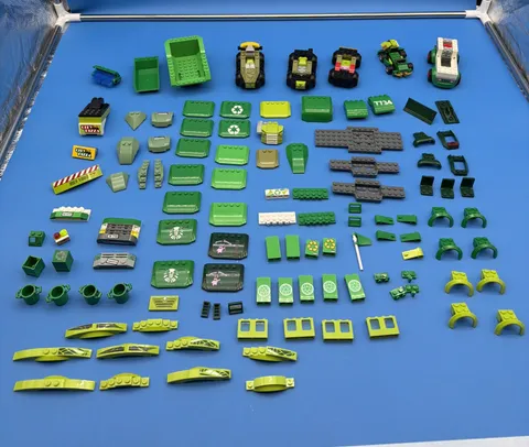 LEGO Bulk Lot GREEN 150+ Car Parts Pieces Hoods Steering Wheels Truck Seat