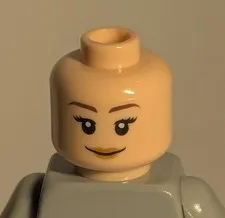 1-Lego Minifigure Head Light Nougat Grin Two Sided Closed Lips.