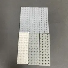 Lego Baseplates 12 x 4 Light Gray White Replacement Add-on Parts Pieces Lot of 6