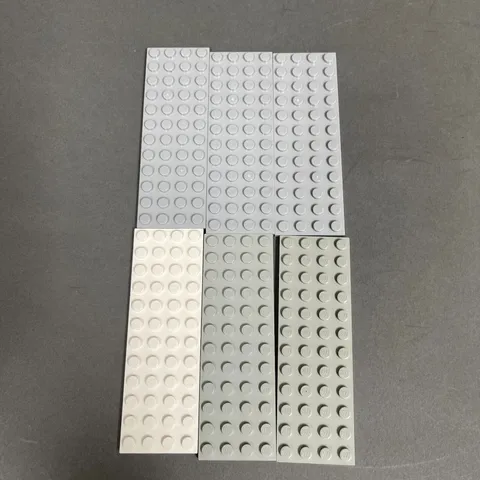 Lego Baseplates 12 x 4 Light Gray White Replacement Add-on Parts Pieces Lot of 6