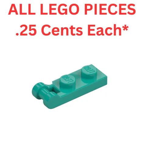 LEGO Plate 1x2 with End Bar Handle Dark Turquoise 60478 - Genuine LEGO Parts