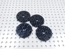 LEGO Lot of 4 Black Round 4x4 Plates BI