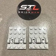 LEGO Gray Snap or Click Hing Plate 4pcs, Great MOC’s Or Replacement Parts