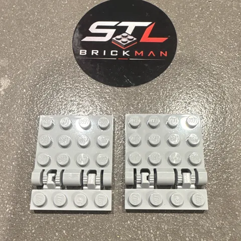 LEGO Gray Snap or Click Hing Plate 4pcs, Great MOC’s Or Replacement Parts