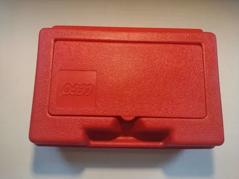 Vintage 1982 LEGO Red Carrying Case Storage Box with handle Approx. 11x8