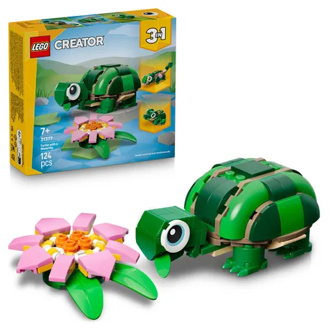 LEGO Creator 3in1 Turtle with a Water Lily Flower Toy - Animal Figure Transforms