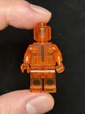 Lego Trans orange Prototype , monochrome Minifigure. Rare, hard to find 