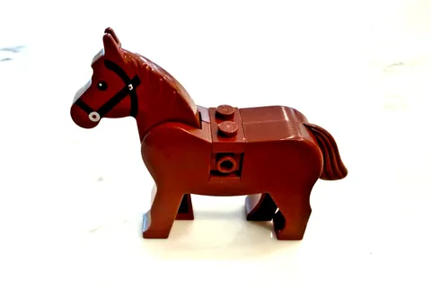 Lego Minifigure Brown Horse with Moving Head & Saddle Insert