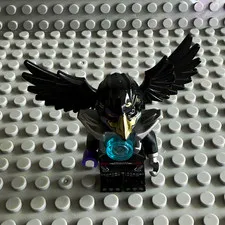 LEGO Minifigure w/ Black Wings & Blue Chest Detail Plastic Figure