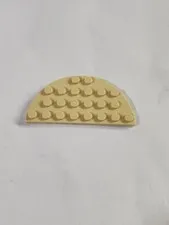 LEGO Parts 22888 Plate ● Round Half 4 x 8 ● Tan ● 1 piece