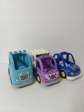 LEGO DUPLO Lot 3 Vehicles Blue Truck Police Car Ambulance Van Replacement Parts