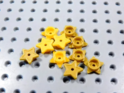 LEGO Lot of 10 1x1 Stars w/ Stud Holder Minifig Gold Bright Yellow Orange BR