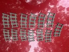 LEGO 9V Train 13 Ea Metal Topped Curved  Pieces of Track (4520) PreOwned