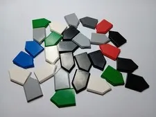 LEGO BULK LOT 28 SMOOTH TILE 2X3 PENTAGONAL #22385 MIXED COLORS