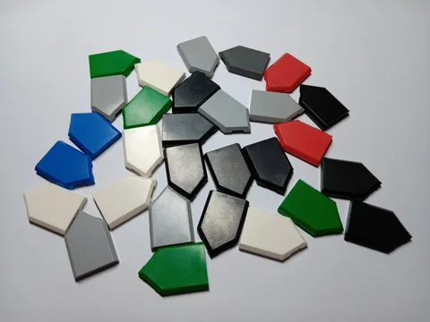 LEGO BULK LOT 28 SMOOTH TILE 2X3 PENTAGONAL #22385 MIXED COLORS