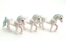 LEGO Animal Lot - 3 FRIENDS Style Ponies with Light Aqua Stars Tail Disney