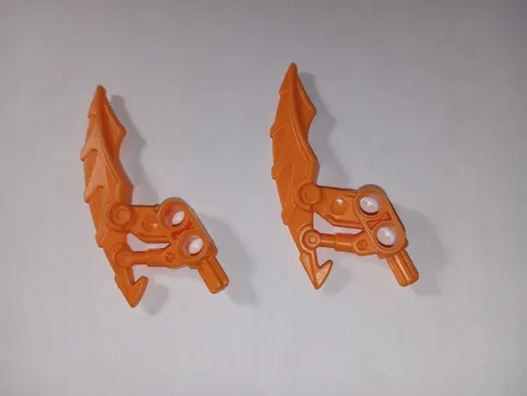 2 Bionicle Weapon genuine Lego Part 57563 Mahri Matoran Blade 2 Orange WYSIWYG