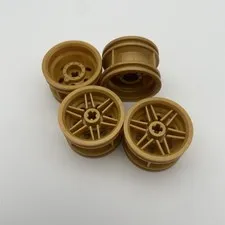 Lego 56145 4x Pearl Gold Wheel 30.4mm D. x 20mm with No Pin Holes 4648531