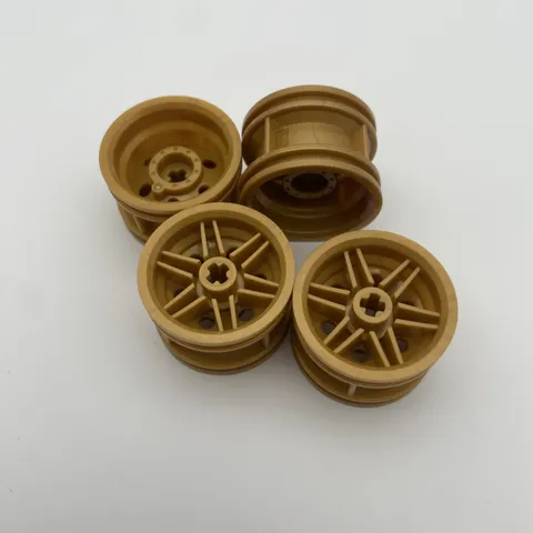 Lego 56145 4x Pearl Gold Wheel 30.4mm D. x 20mm with No Pin Holes 4648531