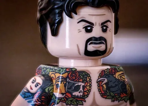 LEGO Sylvester Stallone custom minifigure by Life Brick (Pad Printed)