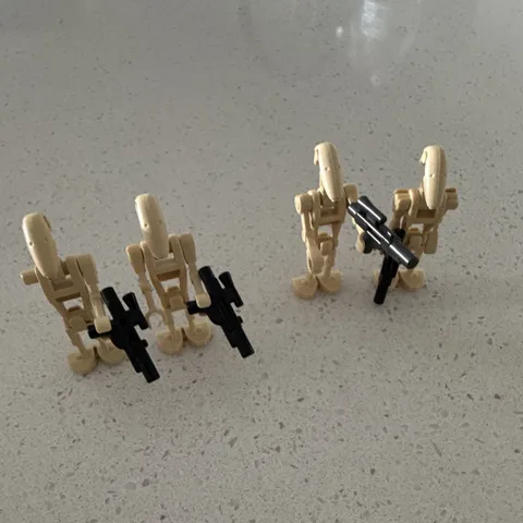 LEGO Star Wars Battle Droid Tan Minifigures Lot of 4 w/ Blasters