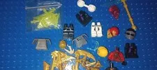 lego ninjago lot, swords, masks, body's, and legs