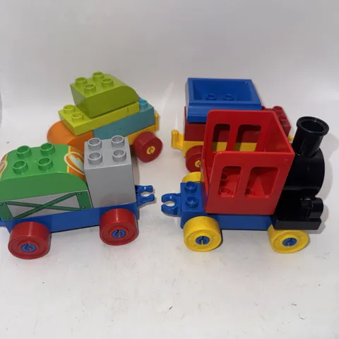 Lego Duplo Push Train Engine & Caboose Passenger Freight Car Lot 4X Set Vintage