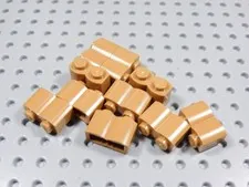 LEGO Lot of 10 Medium Nougat 1x2 Modified Log Bricks BE