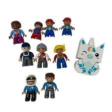 Lego Duplo Lot of 10 Figures People Kids Mom Knight Kitty Police