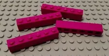 New LEGO Lot of 4 Magenta 1x6 Building Bricks
