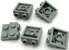 Lego 5 New Light Bluish Gray Plates Modified 2 x 2 x 2/3 with 2 Studs Parts