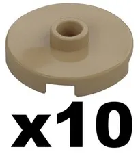 Lego New Part 18674 Dark Tan Tile Round Open Stud 2 x 2 Mod Piece Qty 10 DT02