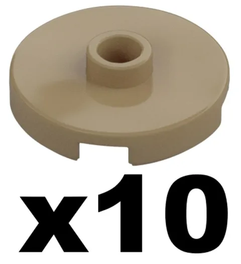 Lego New Part 18674 Dark Tan Tile Round Open Stud 2 x 2 Mod Piece Qty 10 DT02
