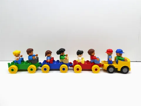 Lego Duplo Lot of 8 Figures w/ Transporter Car Truck & 3 Car Bases ~ Custom Set