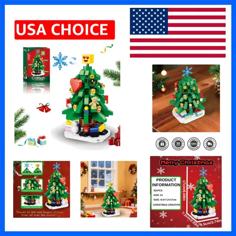 Mini Christmas Tree Building Blocks - Lego-Compatible Christmas Building Set ...