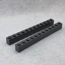 LEGO 6112 Dark Bluish Gray Brick 1 x 12 (x2)