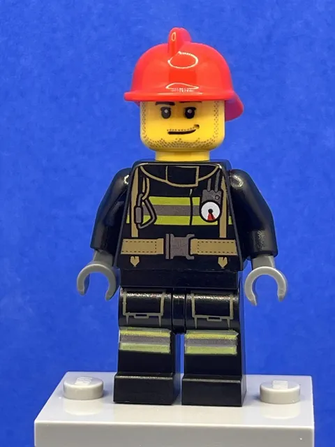 Firefighter (Reflective Stripes) cty1416 - LEGO City Fire Used Minifigure
