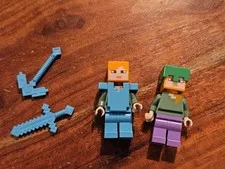 Lego Minecraft Set Of 2 Alex azure diamond armor And Green And Lavender Pants