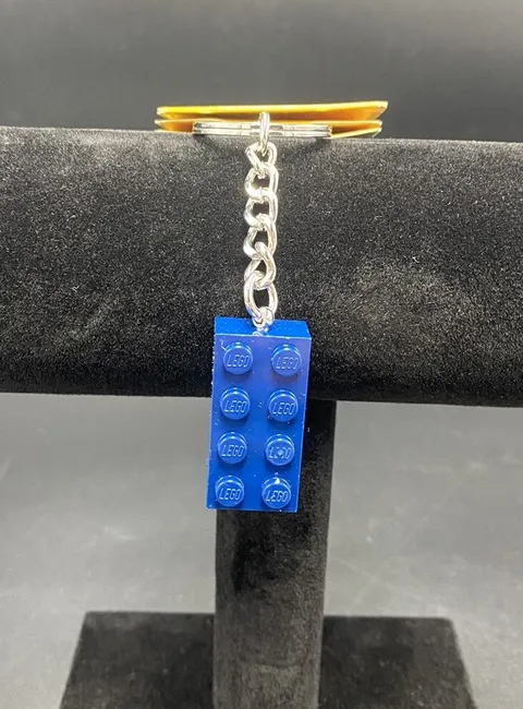 LEGO Earth Blue 2x4 Brick Key Chain  New