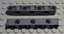 Lego Technic Perforated Beam 1x7 New Dark Grey 2 Pieces