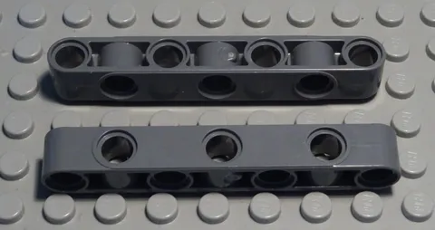 Lego Technic Perforated Beam 1x7 New Dark Grey 2 Pieces