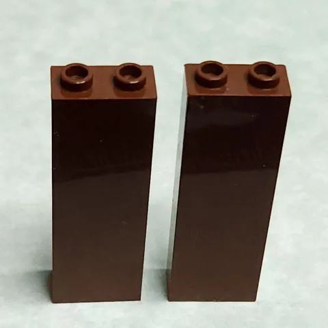 LEGO 2454 Brick 1 x 2 x 5 Reddish Brown x2 Genuine