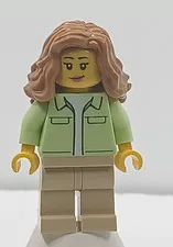 Lego Minifigure  Female Long Nougat  Hair Town: twn506