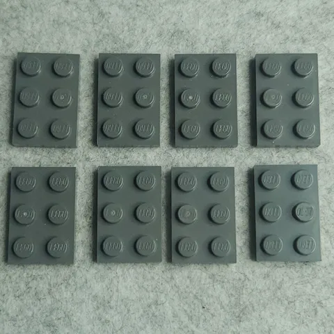 LEGO 3021 Plate 2x3 Dark Bluish Gray x8 Genuine
