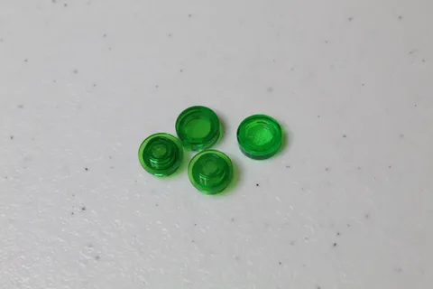 (4) Lego 1x1 Round Plate - Transparent Green